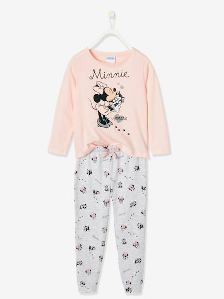 Pyjama fille Disney Minnie® Bas gris extra light/haut rose 2 - vertbaudet enfant 