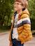 Doudoune à capuche garçon bandes bicolores garnissage fibres recyclées encre+Moutarde 13 - vertbaudet enfant 