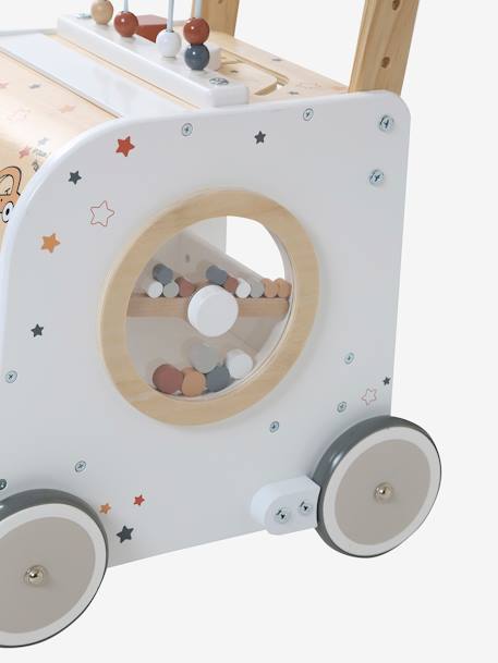 Chariot de marche cube d'activités avec freins en bois FSC® multicolore 14 - vertbaudet enfant 