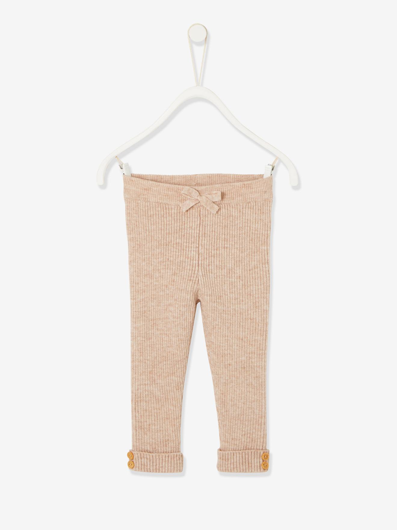 Legging en tricot bébé beige