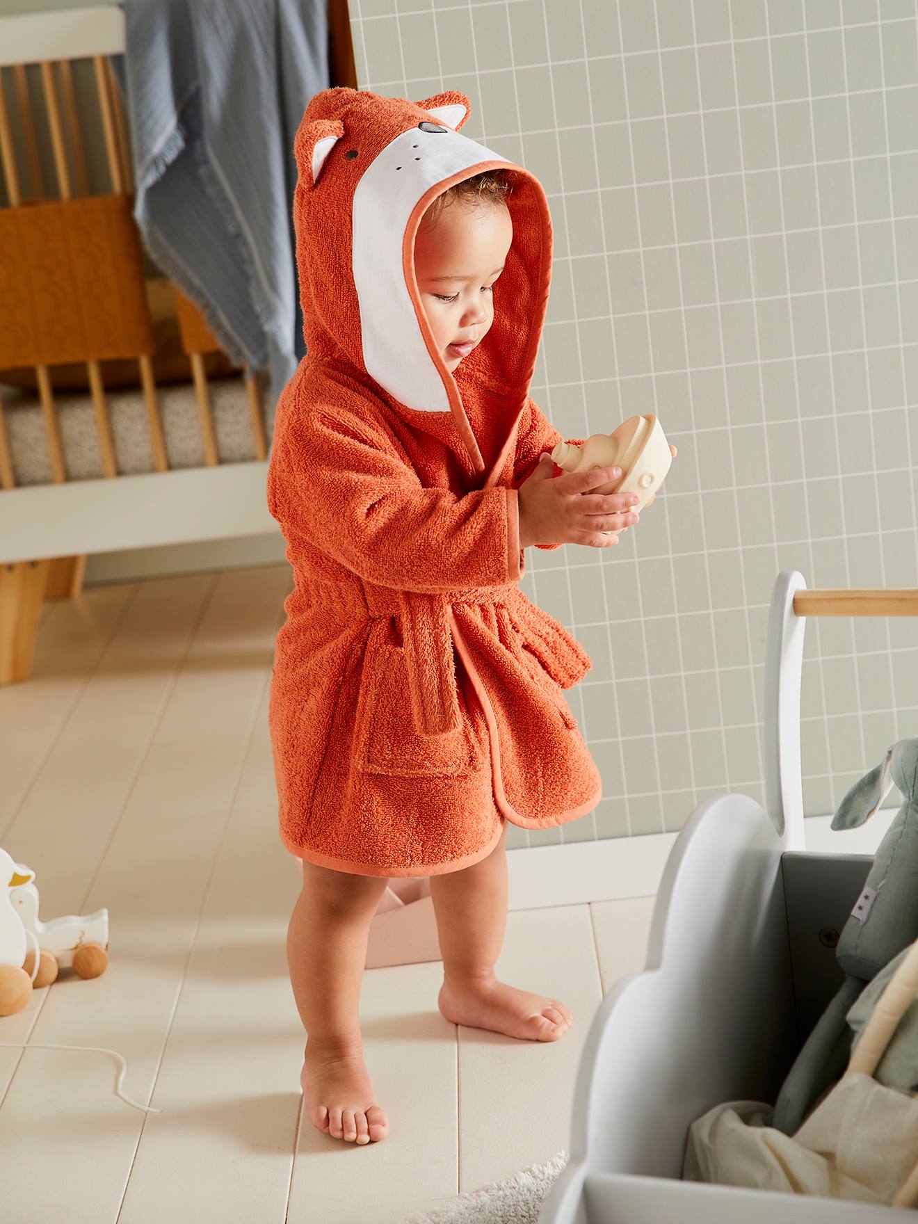 Peignoir de bain bébé Renard orange