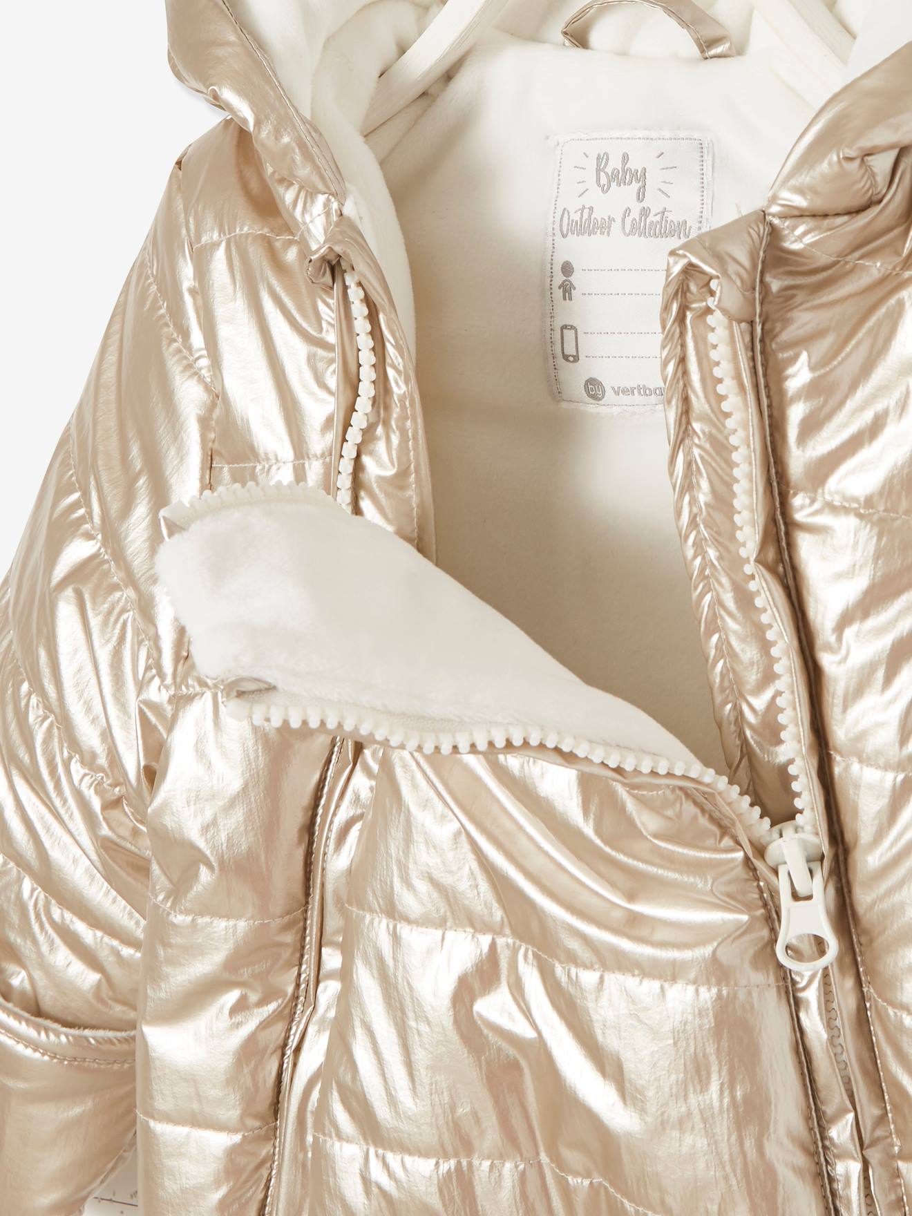 Combinaison Bébé Fille Combi Pilote Vertbaudet Rose Combinaison De Pluie Imprimée à Capuche Doublée Polaire Vieux