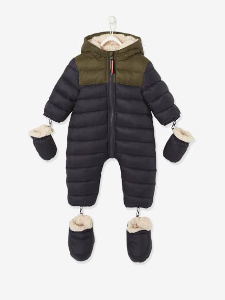 Vertbaudet - Combi-pilote bébé doublée et matelassée encre