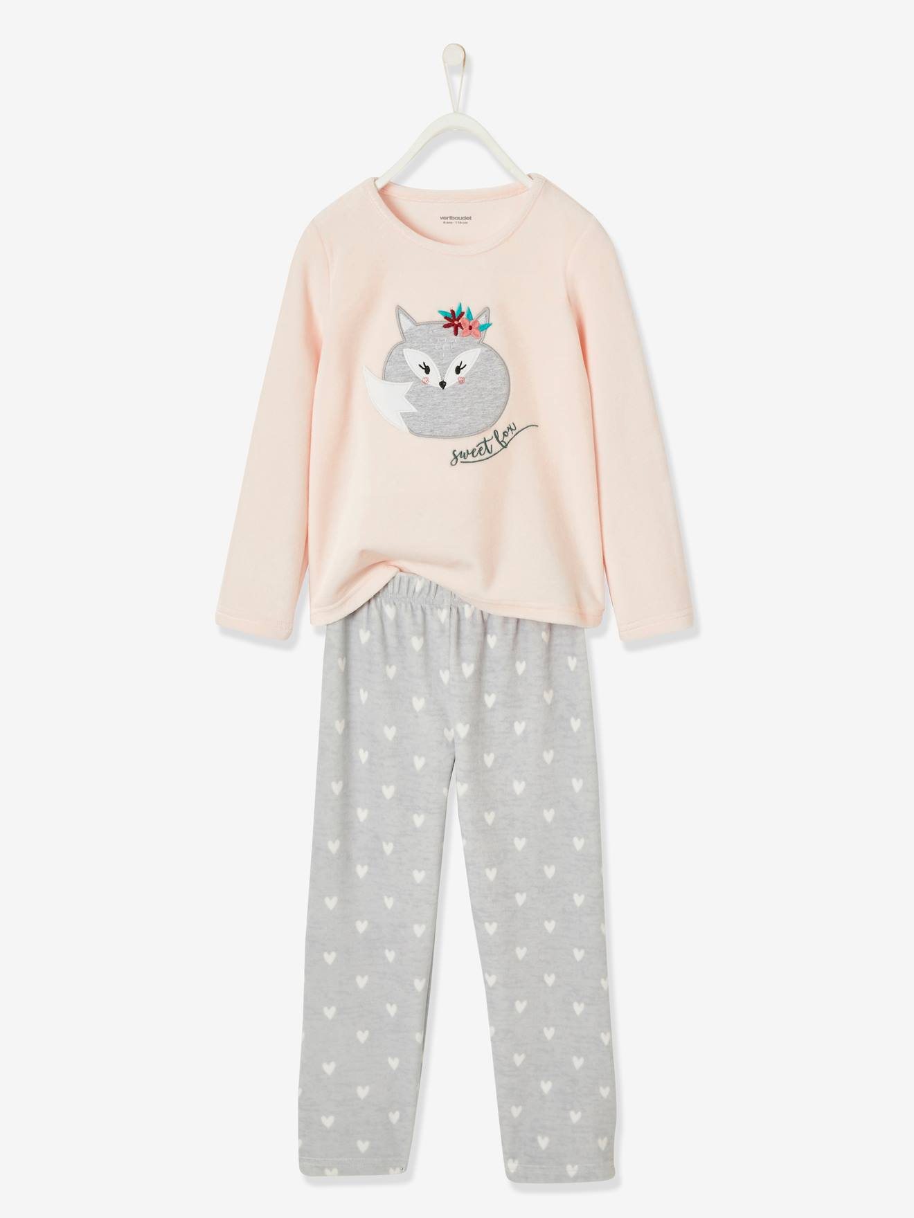 Pyjama fille velours renard rose clair 22 €