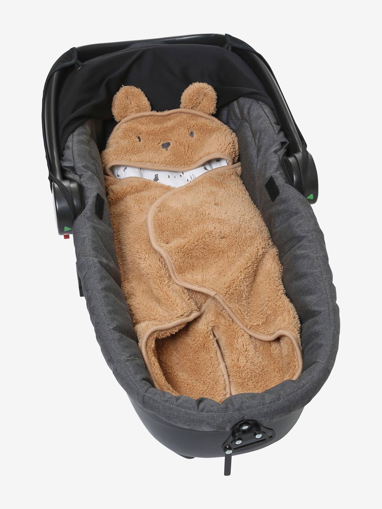 Plaid chancelière bébé en peluche, doublé jersey ourson (Vertbaudet) - Image 2