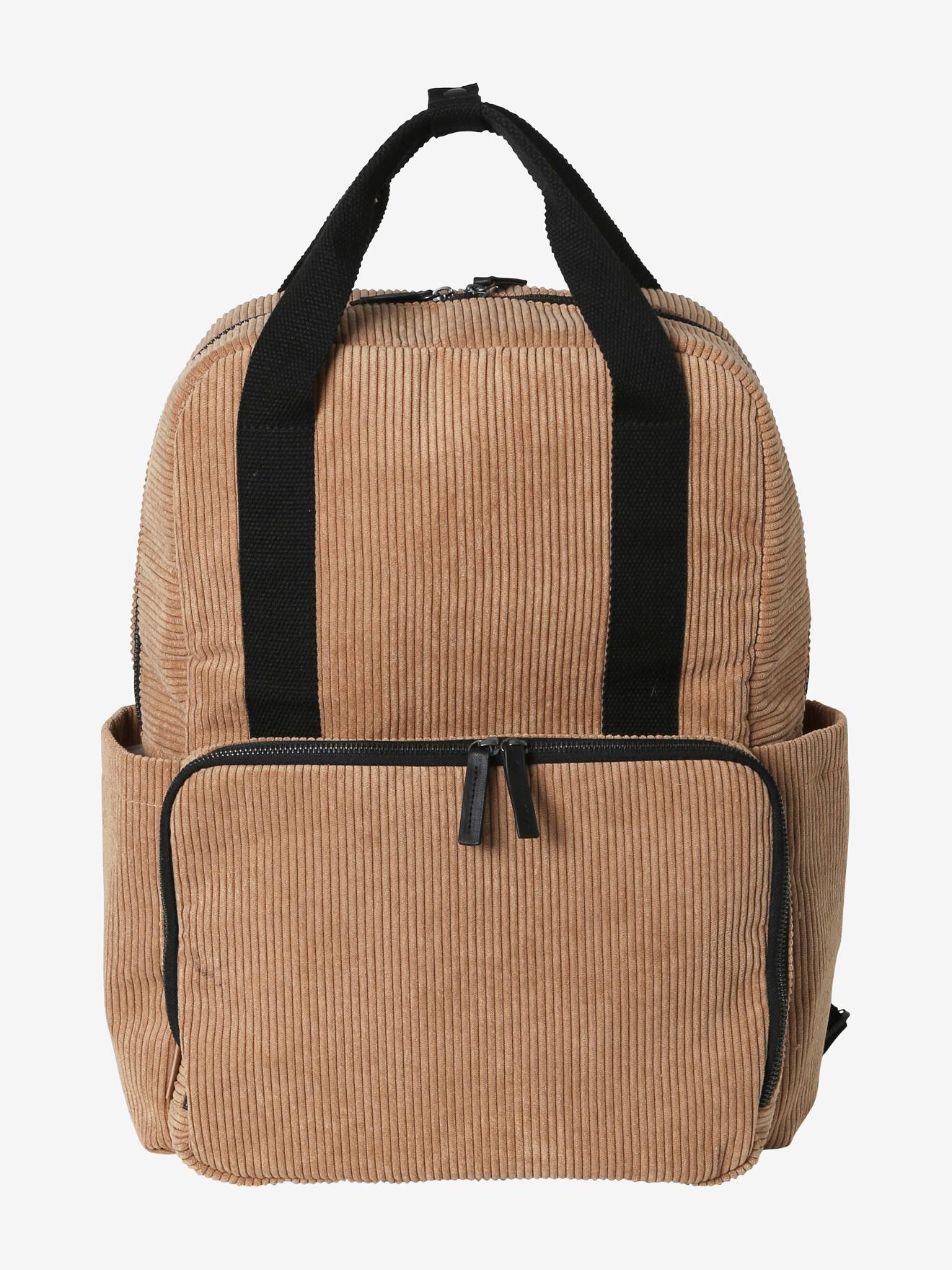 Sac à dos velours côtelé Travel noisette (Vertbaudet) - Image 1