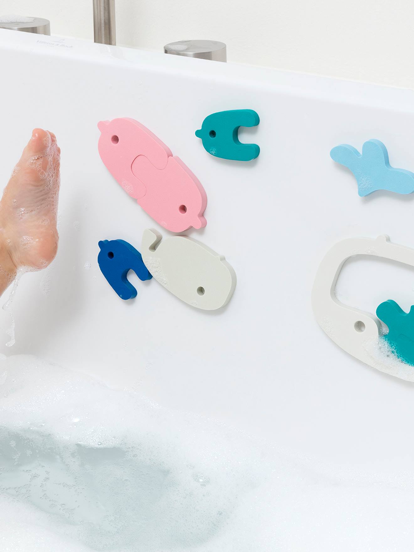 SURENHAP Livres de jouets de bain Livre en tissu de bain imperméable,  Puzzle éducatif à croquer, livre de jeux casse-tete