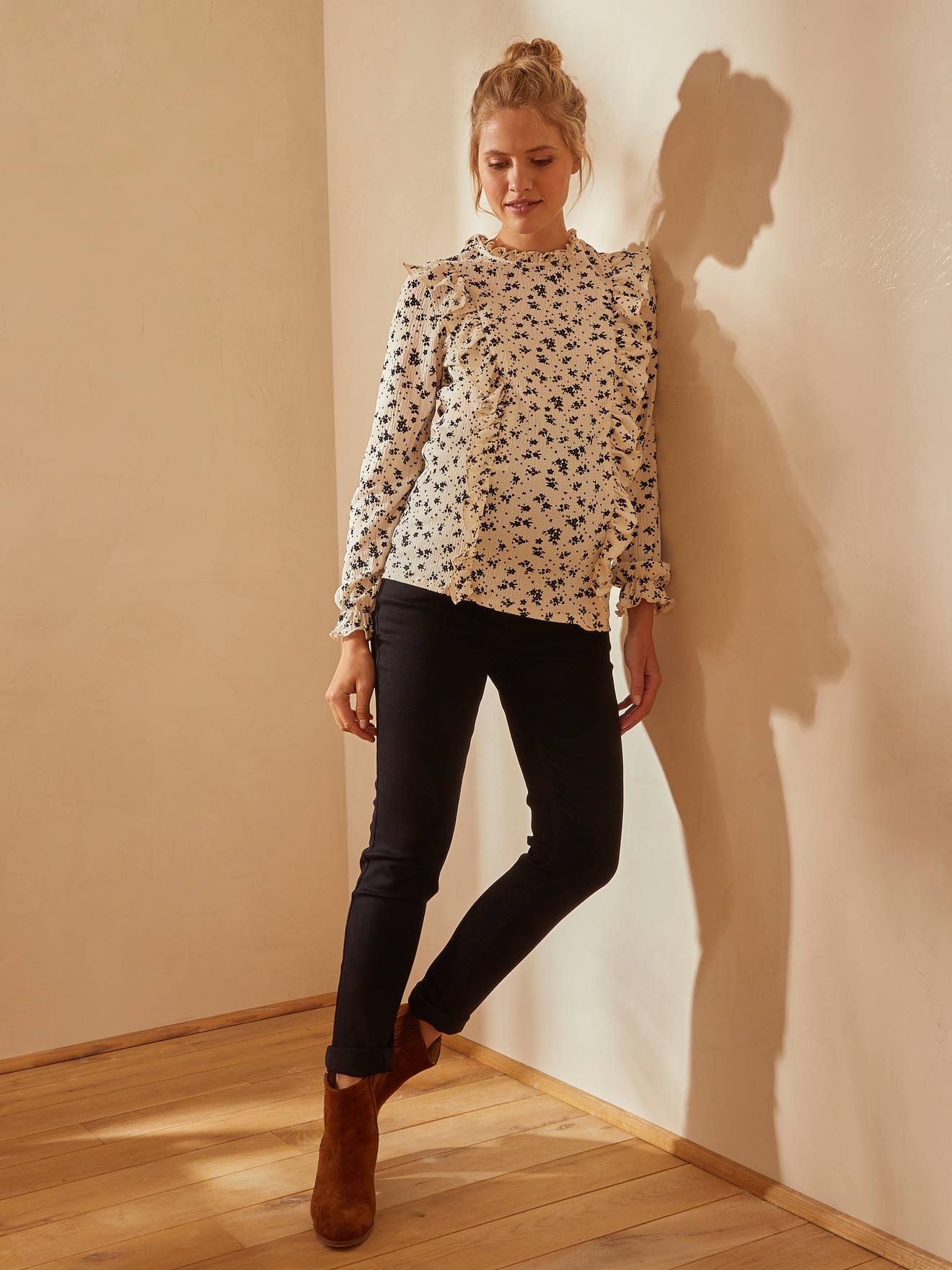 Jean slim de grossesse bandeau sans couture noir
