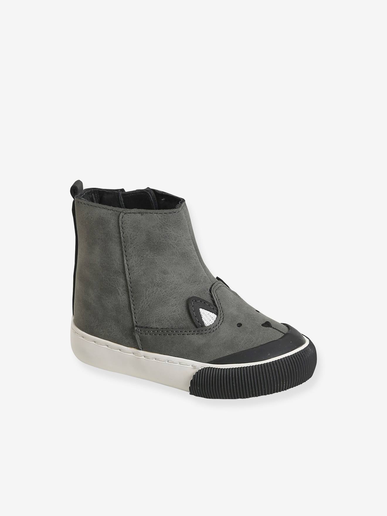 Boots fantaisie zippées bébé garçon gris