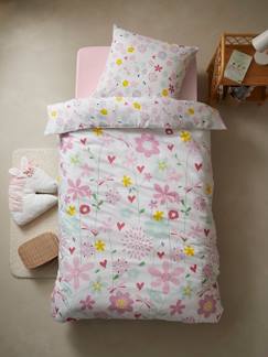 Le sommeil-Parure housse de couette + taie d'oreiller enfant polyester et coton FLOR'AILES