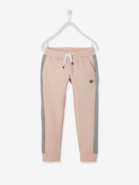 Pantalon de sport fille en molleton bandes côtés gris clair+MARINE+rose / gris+rose pâle 7 - vertbaudet enfant 