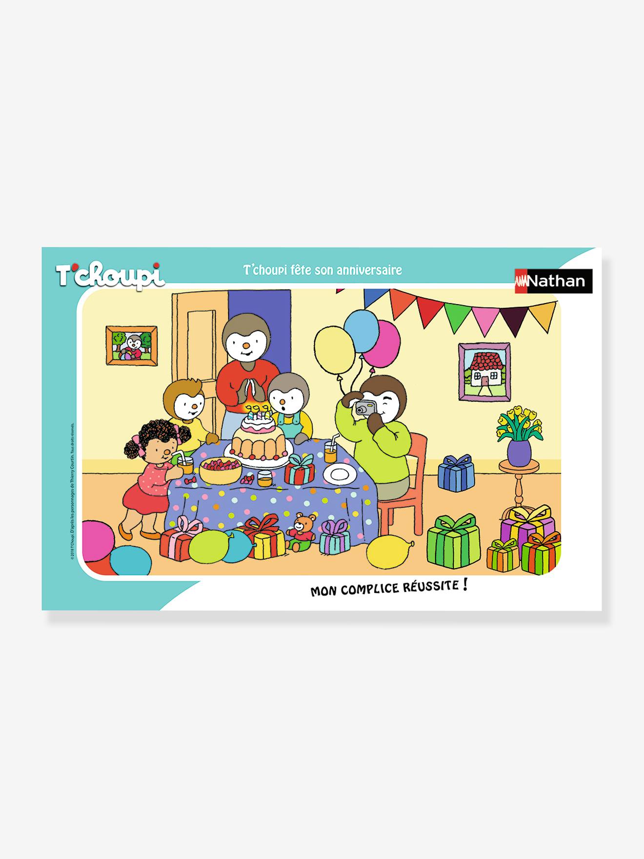 Puzzle Cadre 15 Pièces - T'choupi Fête Son Anniversaire - Nathan Multicolore