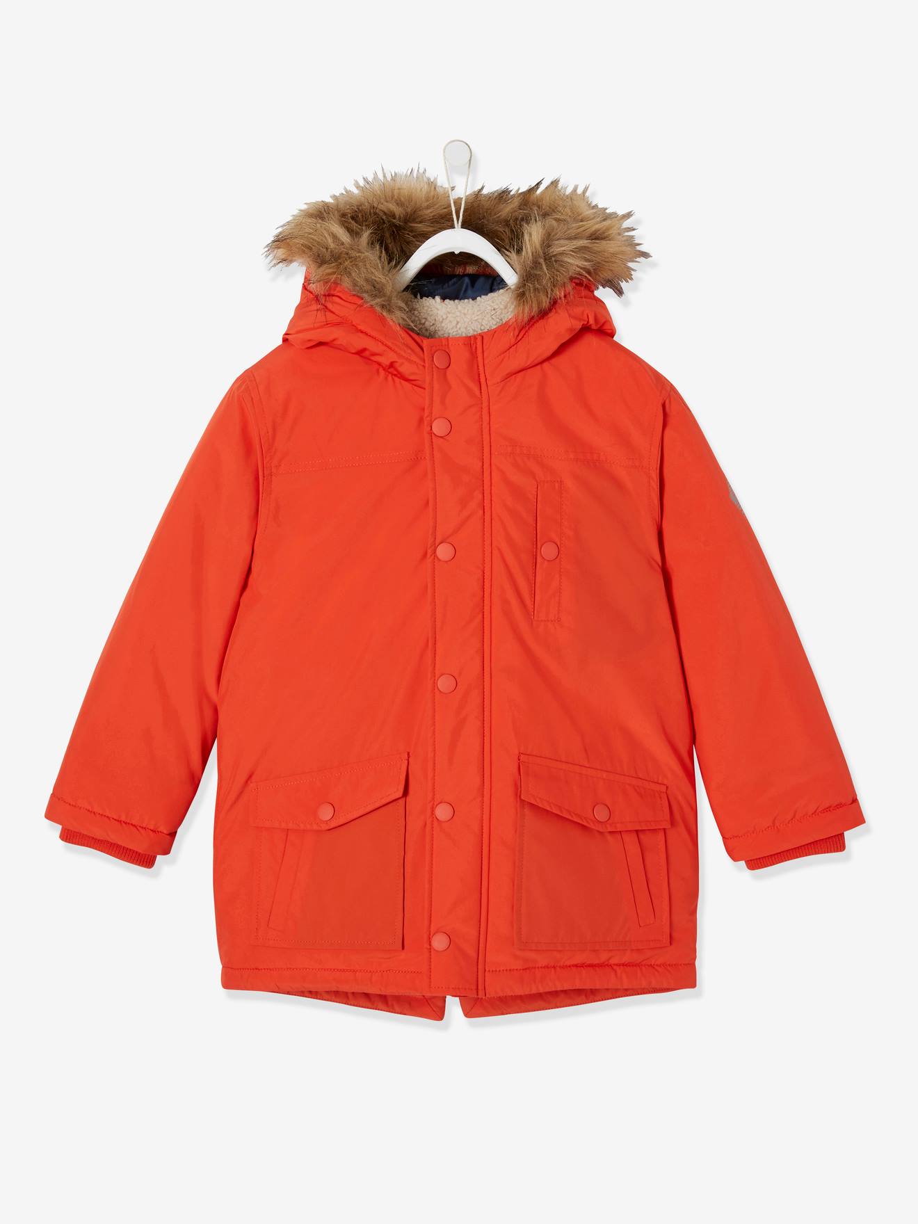 manteau orange garcon