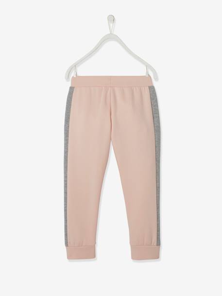 Pantalon de sport fille en molleton bandes côtés gris clair+MARINE+rose / gris+rose pâle 8 - vertbaudet enfant 