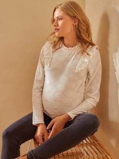 Vêtements de grossesse-Allaitement-T-shirt maille fantaisie grossesse et allaitement