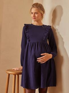 Vêtements de grossesse-Robe gaze de coton de grossesse et d'allaitement