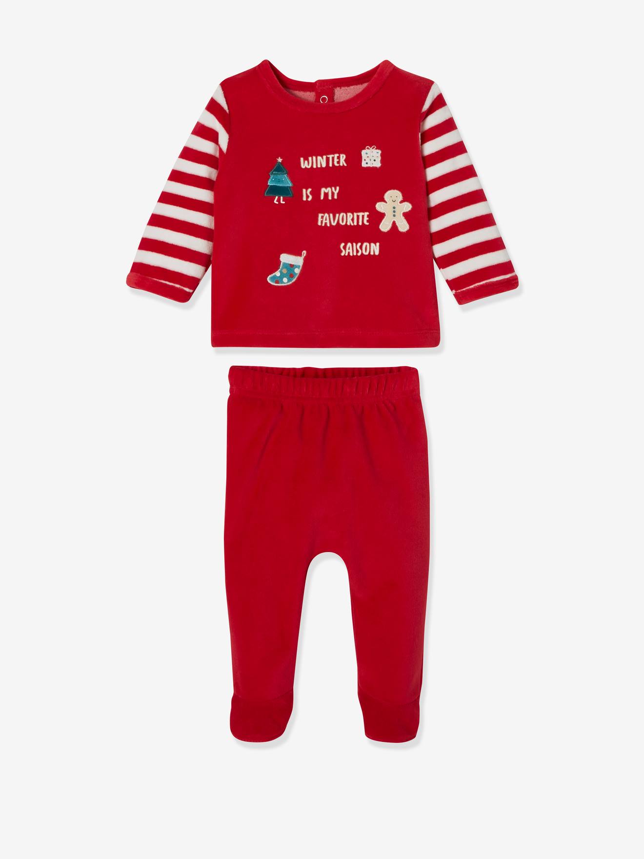 Pyjama Nol bb 2 pices en velours rouge brique 11 €