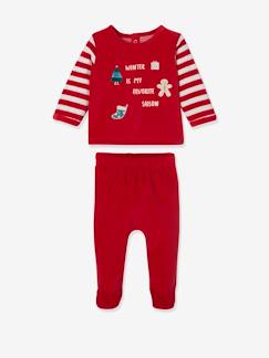 Pyjama Noël bébé 2 pièces en velours   - vertbaudet enfant
