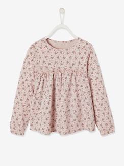 Fille-T-shirt, sous-pull-T-shirt-T-shirt blouse fille imprimé fleurs