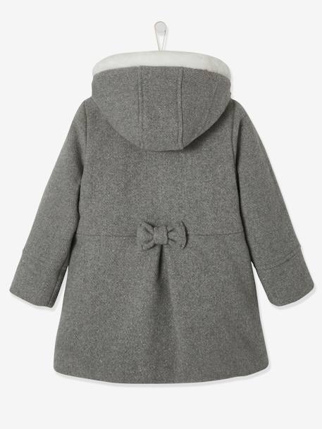 Manteau fille en drap de laine gris clair+Marine grisé 3 - vertbaudet enfant 