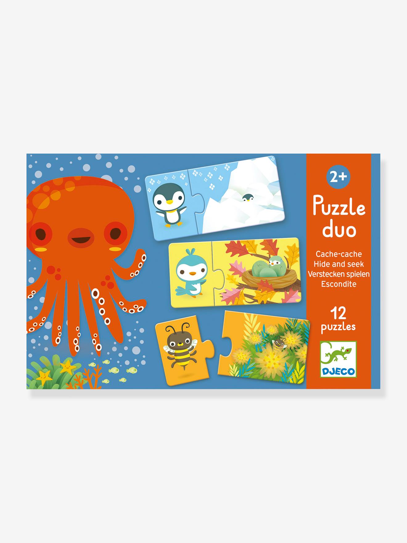 Puzzle Duo Cache-cache - Djeco Multicolore