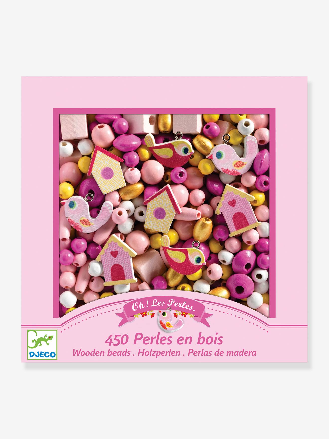 Kit De Perles En Bois Djeco – Foison De Perles Papillons Pour Créer Bracelets Et Colliers Tendance