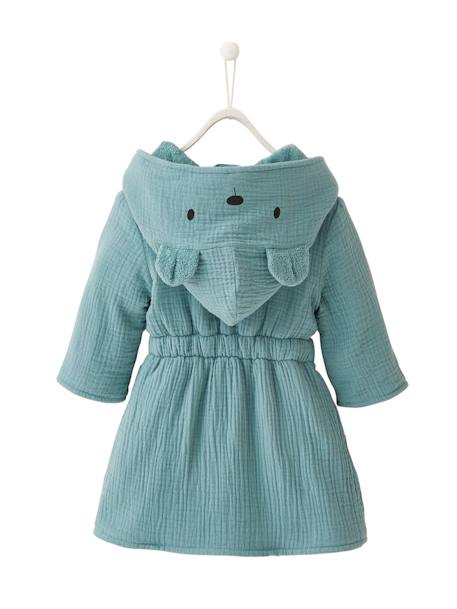 Peignoir Bebe Animal En Gaze De Coton Bio Personnalisable Oeko Tex Vert Vertbaudet