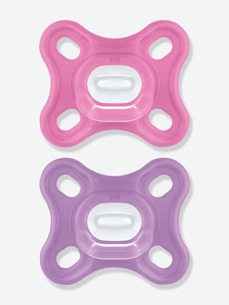 Mam - Lot de 2 sucettes Comfort naissance en silicone - Rose - Rose