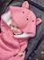 Plaid bébé à capuche en molleton, doublé peluche Encre+rose 11 - vertbaudet enfant 
