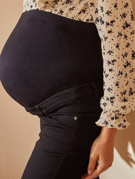 Jean Mom De Grossesse Vertbaudet - Bandeau Large Sans Couture, Taille Ajustable, Délavé Stone - Taille 38