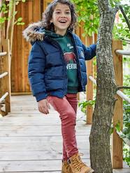 Doudoune à capuche garçon doublée maille polaire garnissage en polyester recyclé  [numero-image] - vertbaudet enfant 