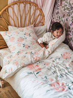 Parure housse de couette enfant et taie d'oreiller EAU DE ROSE  - vertbaudet enfant