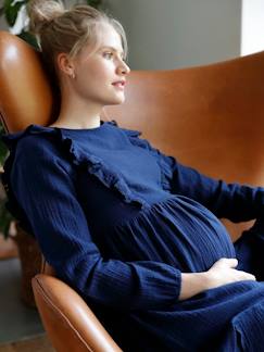 Vêtements de grossesse-Allaitement-Robe gaze de coton de grossesse et d'allaitement