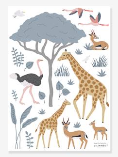 Linge de maison et décoration-Décoration-Papier peint, sticker-Planche de stickers LILIPINSO - Girafe, Gazelle et Flamants