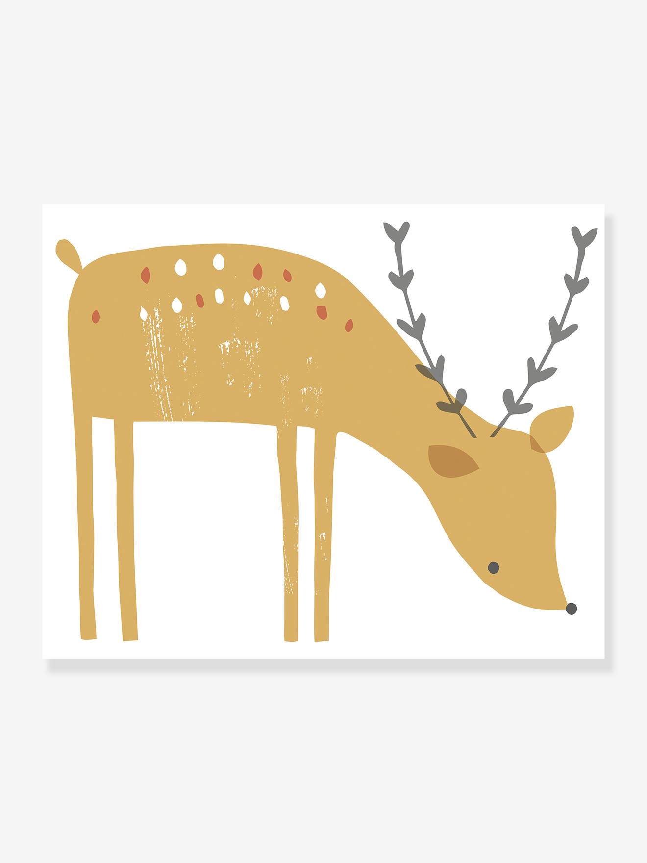Sticker géant animal Faon LILIPINSO ocre