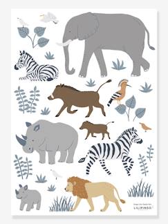 Linge de maison et décoration-Décoration-Papier peint, sticker-Planche de stickers LILIPINSO - Big five & Cie - animaux jungle