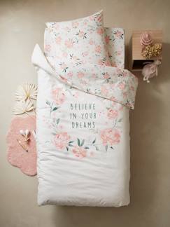 Linge de maison et décoration-Linge de lit enfant-Parure housse de couette + taie d'oreiller enfant EAU DE ROSE Oeko-Tex®