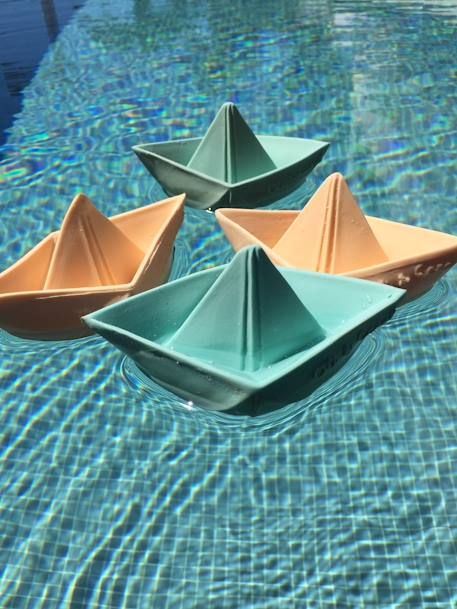 Jouet de bain Bateau Origami - OLI & CAROL MENTHE+NUDE+VANILLE 10 - vertbaudet enfant 
