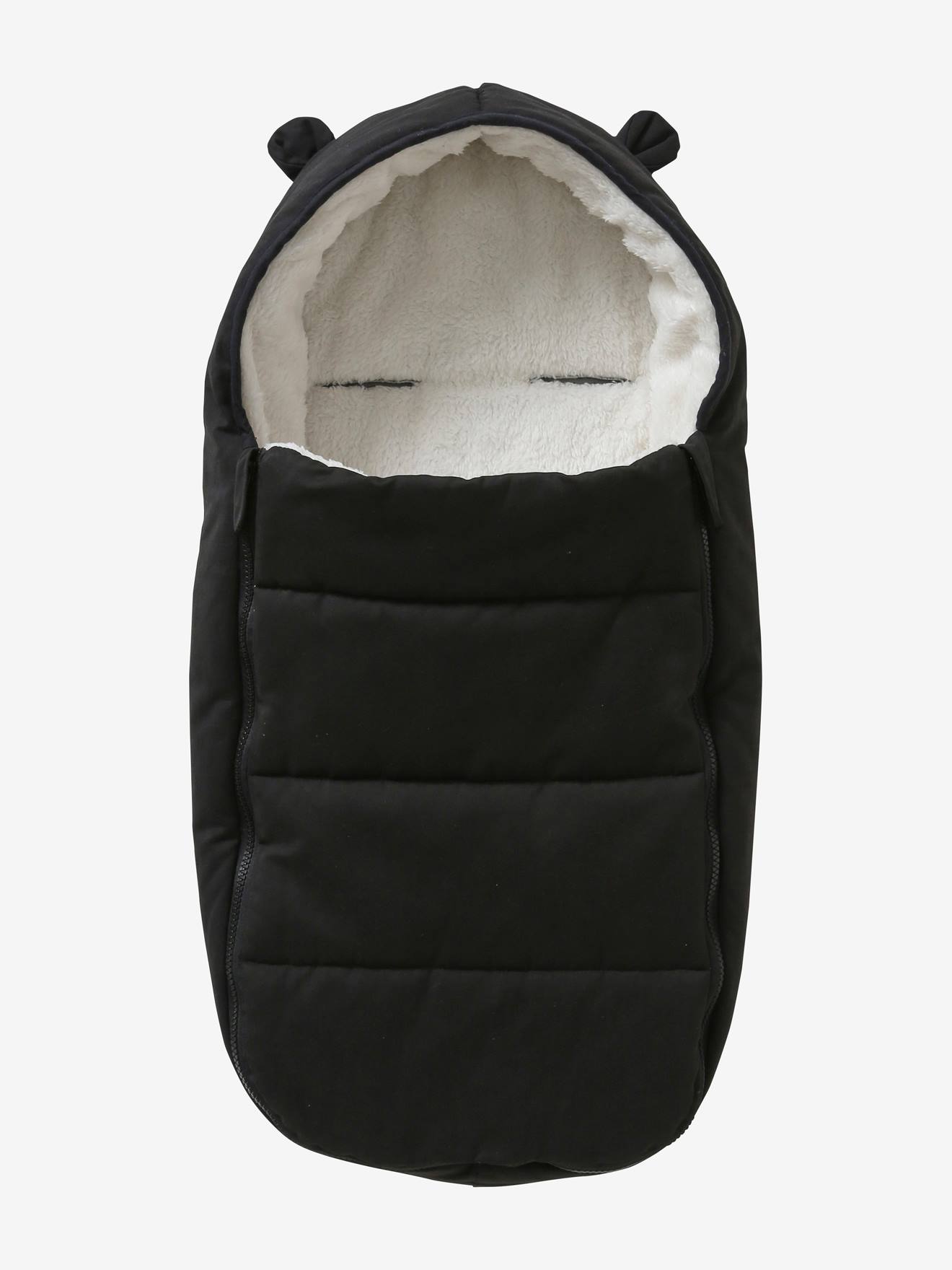 Vertbaudet - Chancelière coque et nacelle en toile déperlante noir