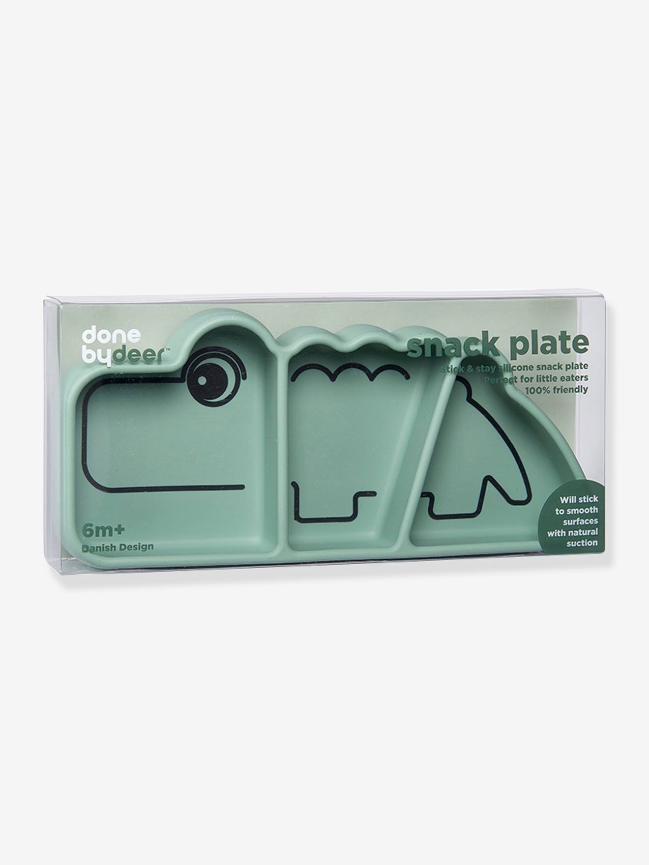 Assiette Stick&Stay Croco en silicone vert