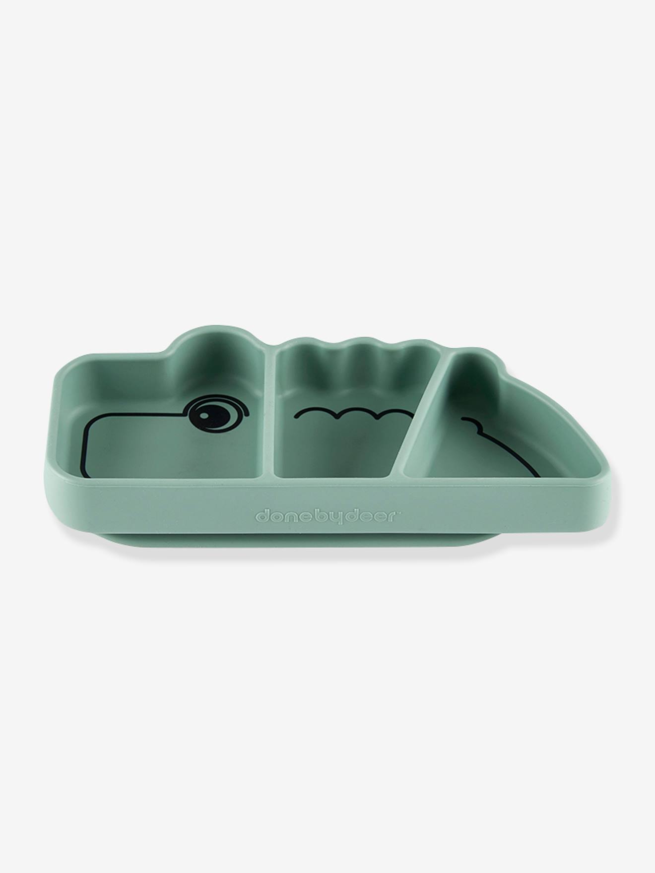 Assiette Stick&Stay Croco en silicone vert (Done by deer) - Image 1