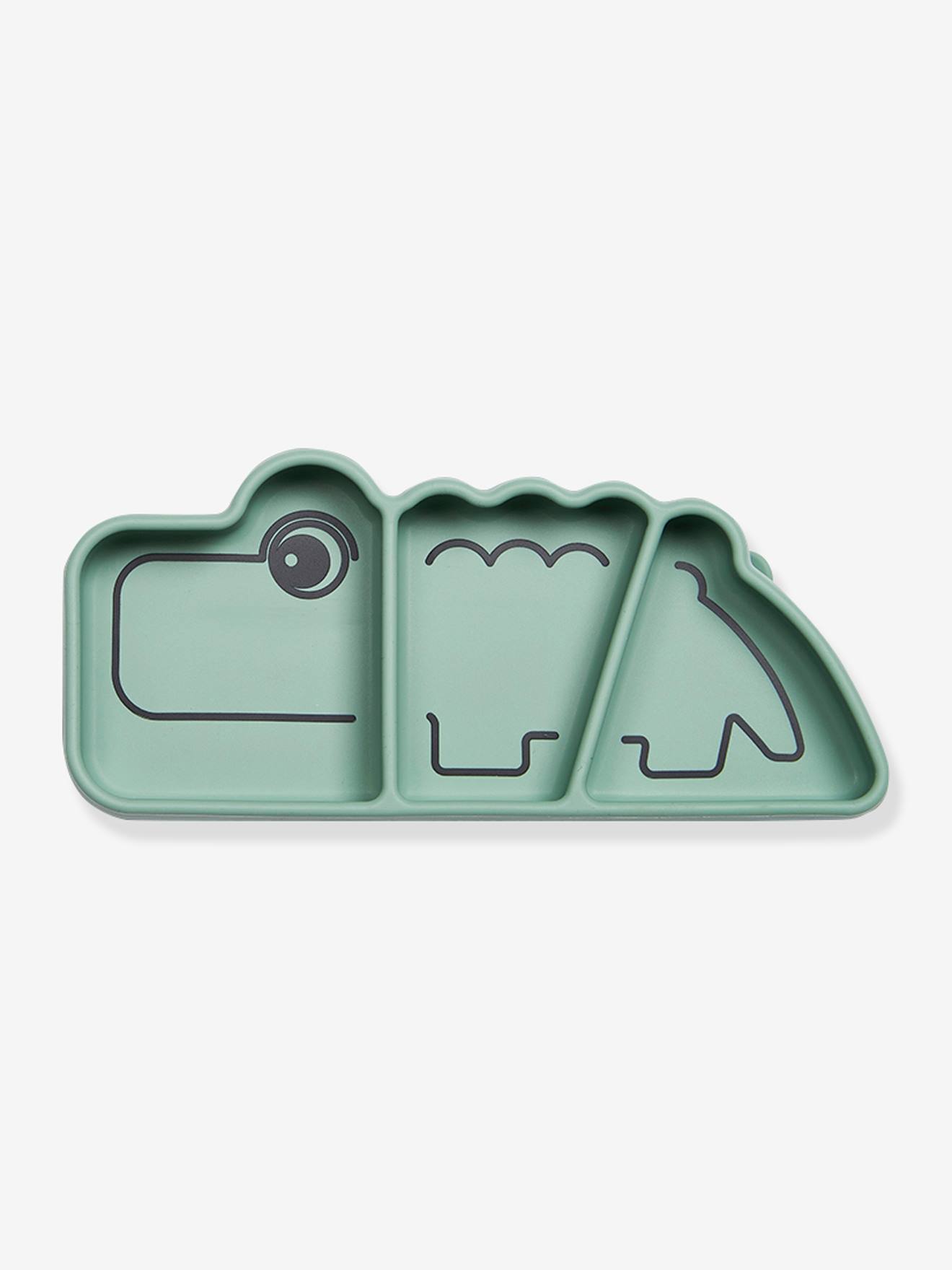 Assiette Stick&Stay Croco en silicone vert (Done by deer) - Image 2