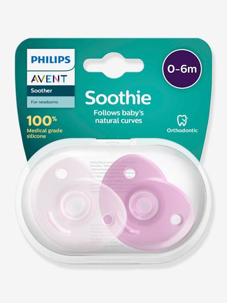 Lot De 2 Sucettes Nouveau Ne Philips Avent Soothie Cœur Rose Pale Rose Framboise Philips Avent