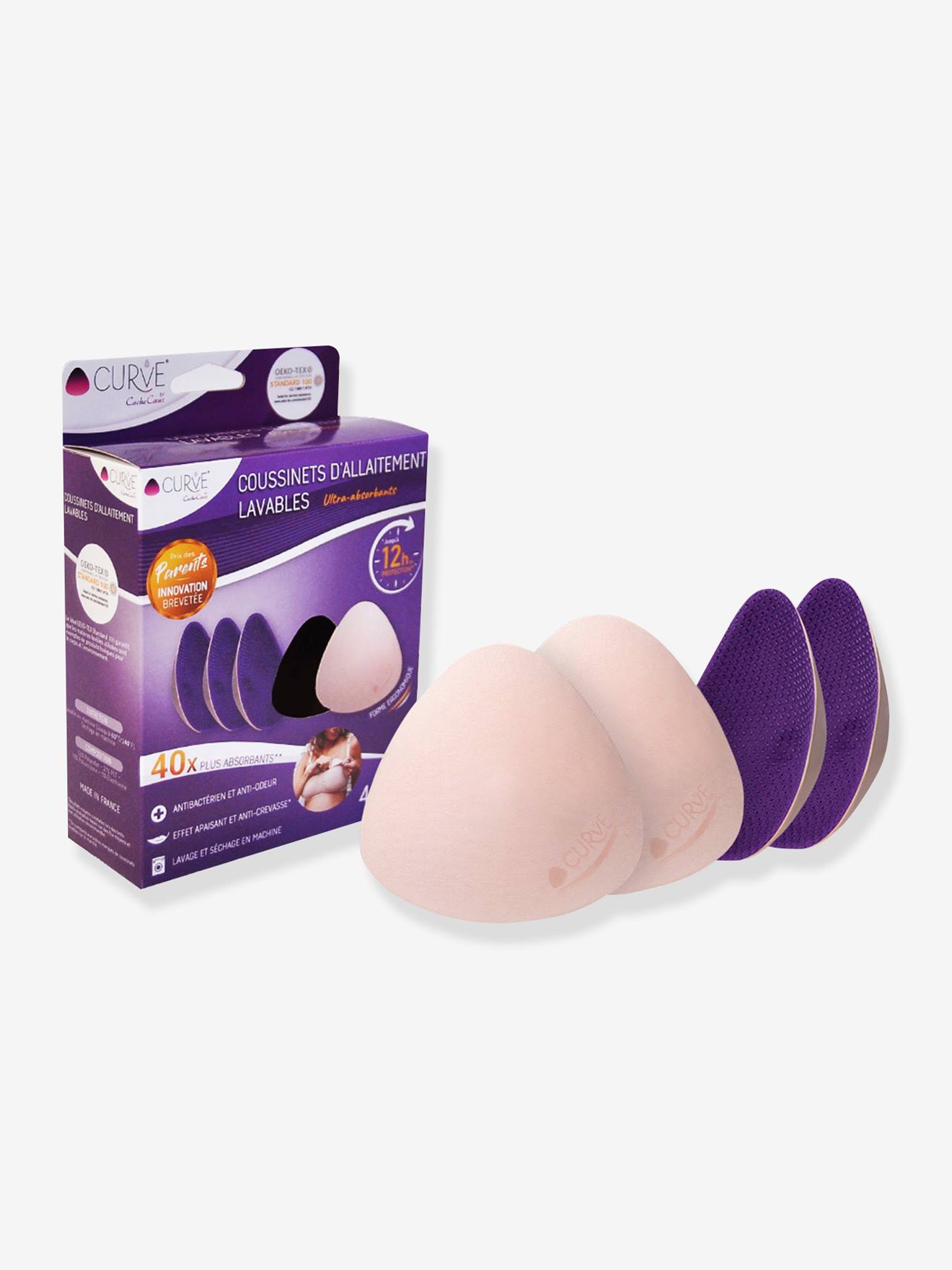Lot De 2 Paires De Coussinets D'allaitement Lavables Curve Essentiel Plus Nuit By Cache Coeur Violine