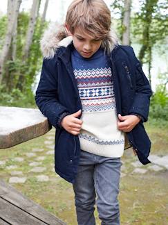 Garçon-Manteau, veste-Parka à capuche doublée sherpa garçon garnissage en polyester recyclé