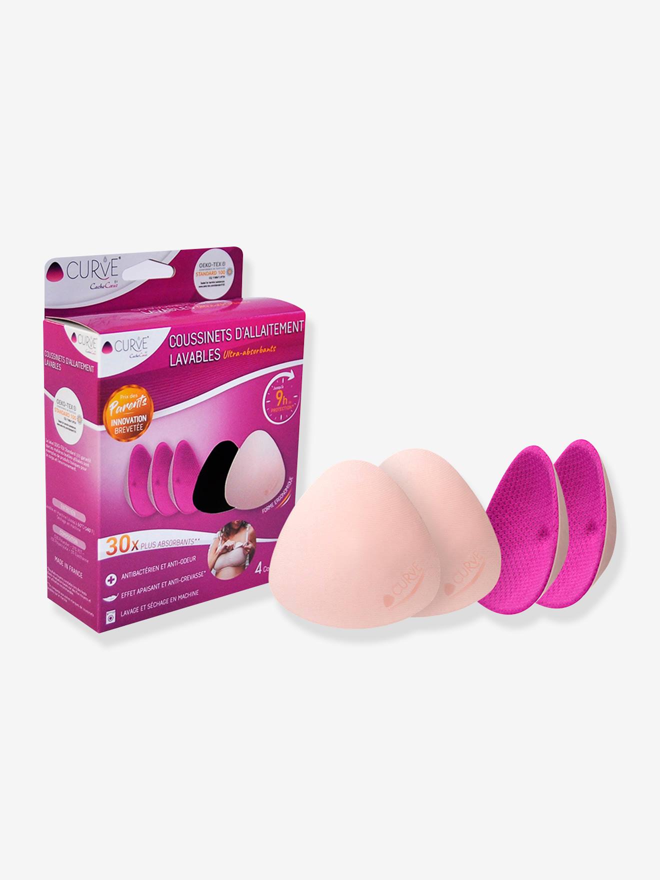 Lot De 2 Paires De Coussinets D'allaitement Lavables Curve Essentiel Plus Jour By Fuchsia
