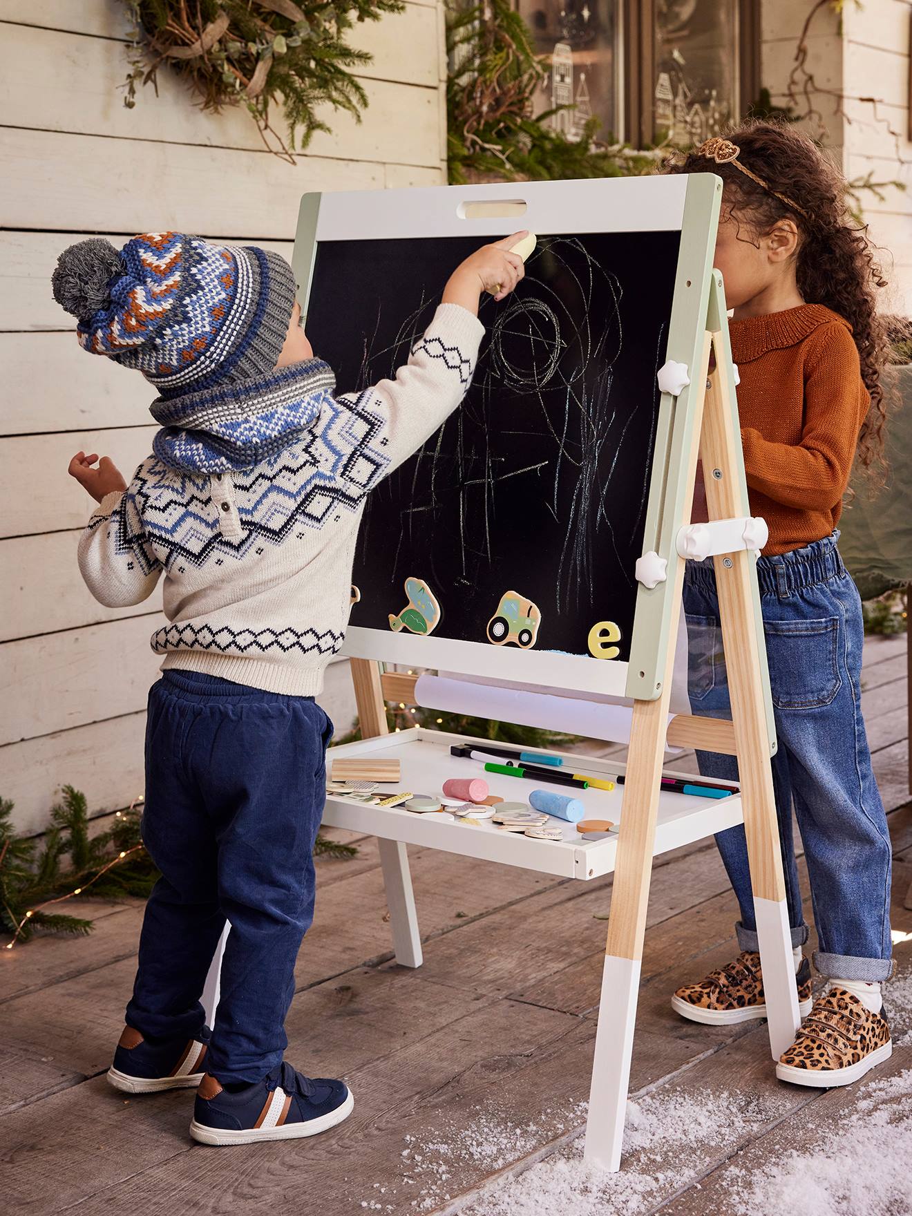 Tableau 4 en 1 en bois FSC® vert