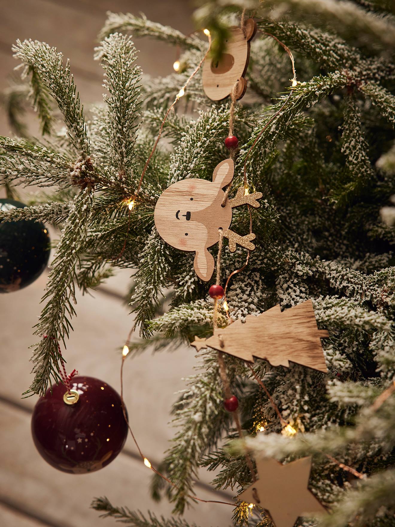 Guirlande de Noël en bois bois