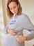 Sweat molleton à message grossesse et allaitement Gris chiné 1 - vertbaudet enfant 