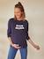 T-shirt à message grossesse et allaitement en coton bio MARINE GRISE 4 - vertbaudet enfant 
